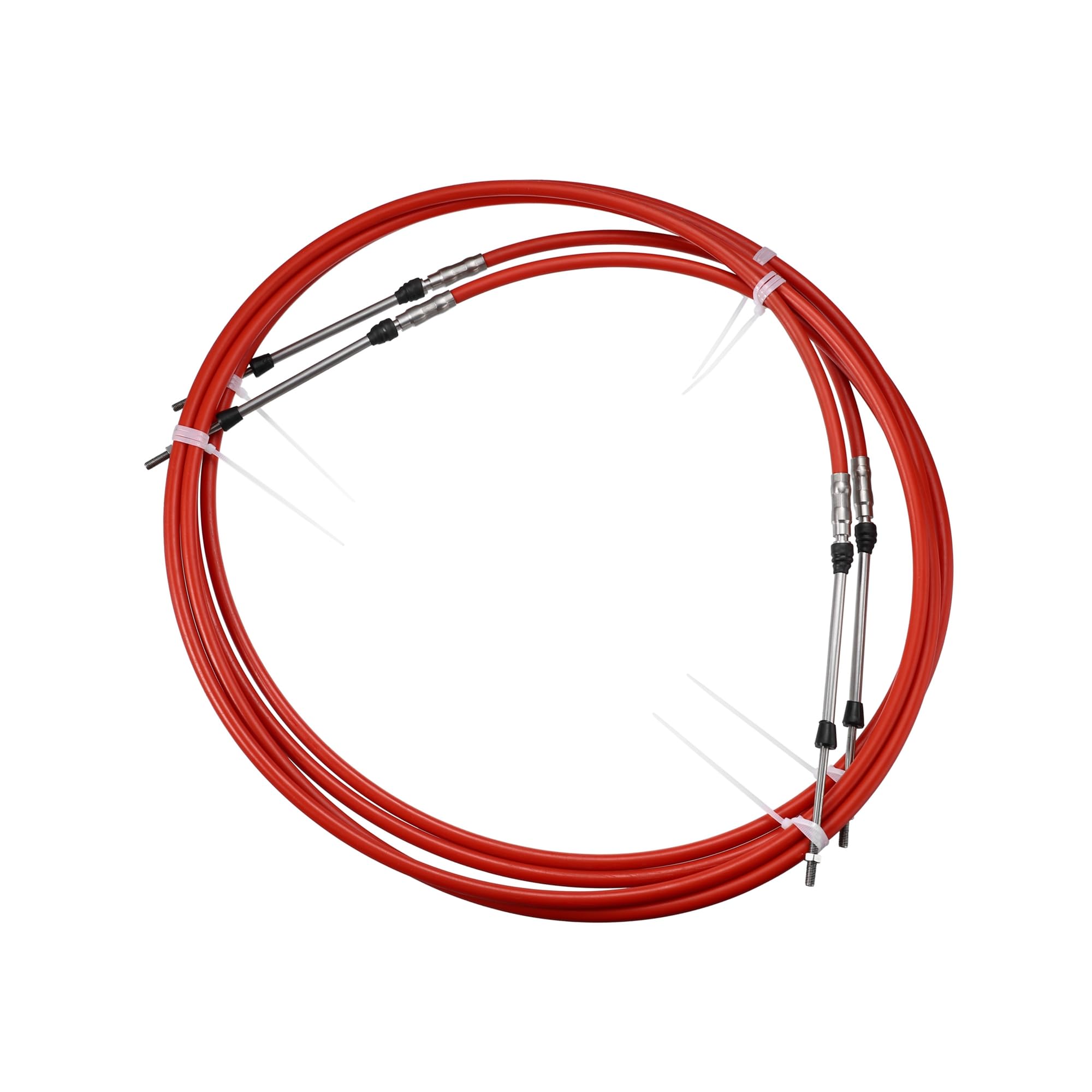 Hihaha 2pcs 10ft 118 Inch Throttle Shift Remote Control Box Cable Red Durable Material