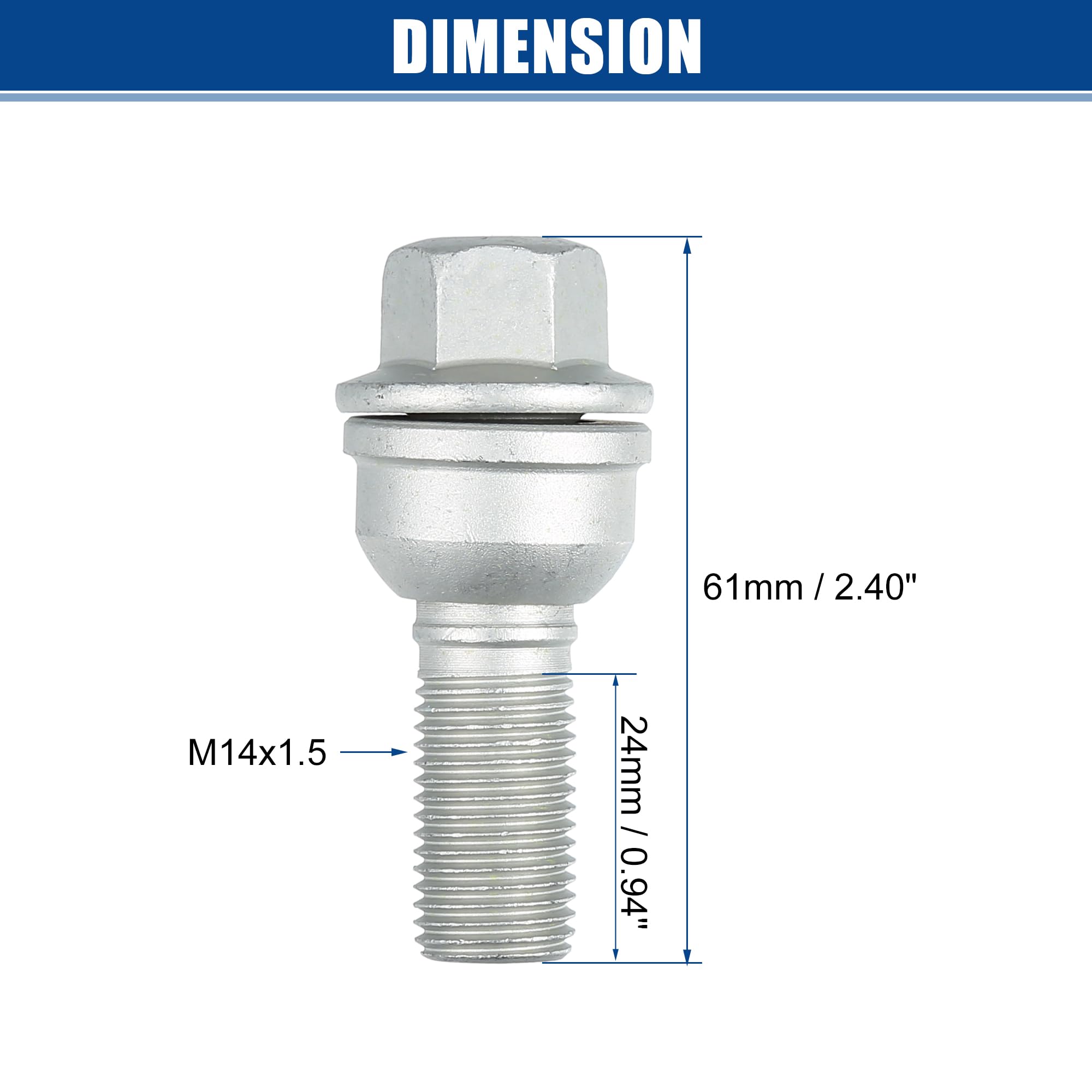 QUARKZMAN Bulloni Dado Ruota M14x1.5 Adatti per Audi A8 No.8R0601295-5 Pezzi