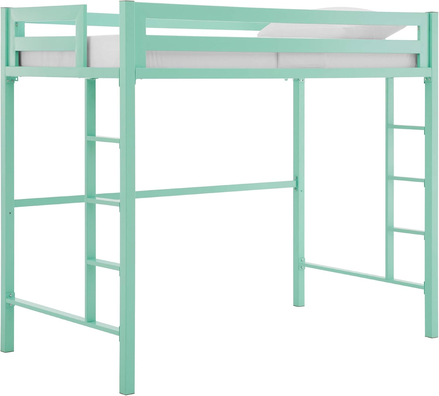 Review Product Walker Edison Brighton Classic Metal Twin over Loft Bunk Bed, Twin Size, Mint Green