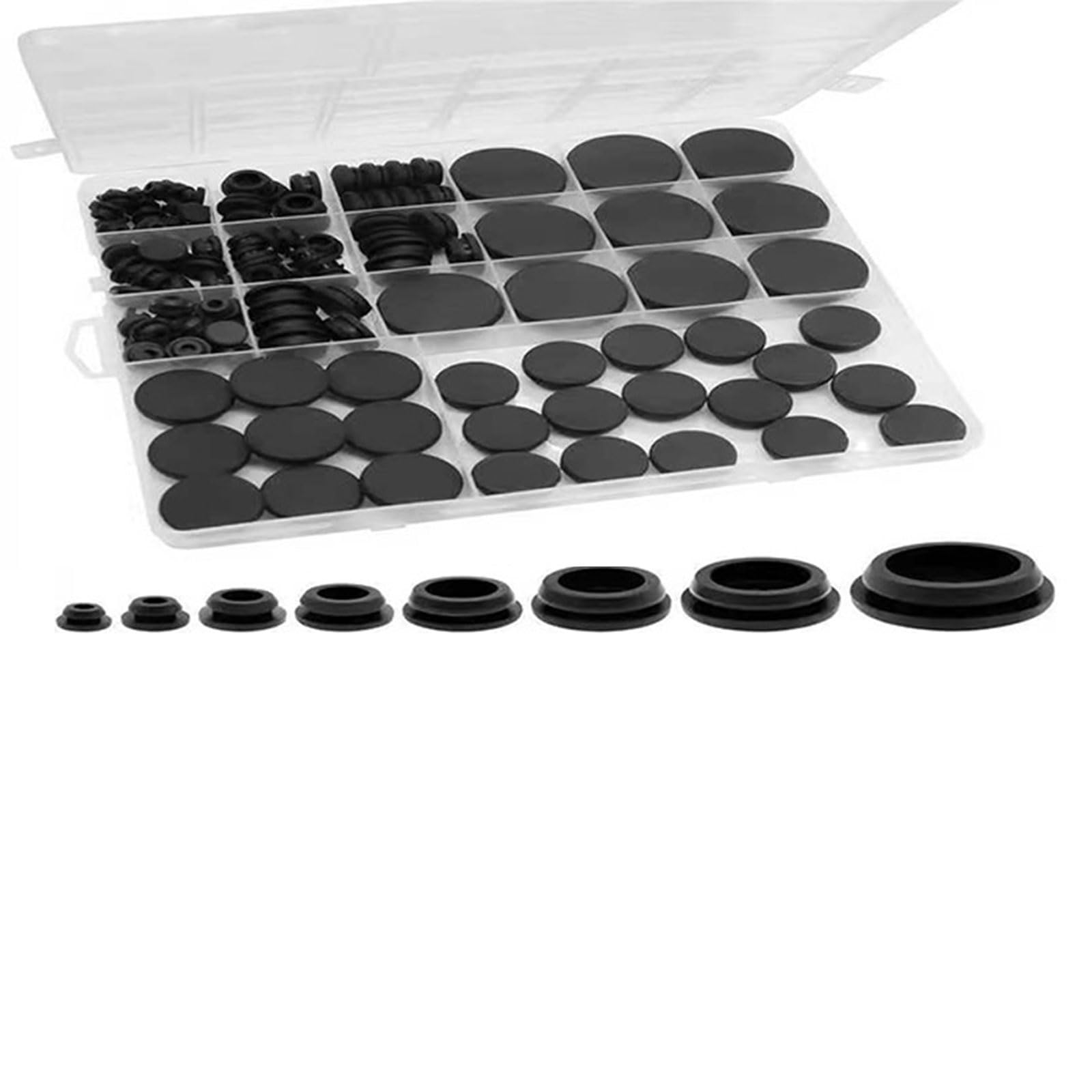 125 Pieces Rubber Grommets Silicone for 5mm-25mm Holes Smooth Surfaces Easy Install Silicone Plugs