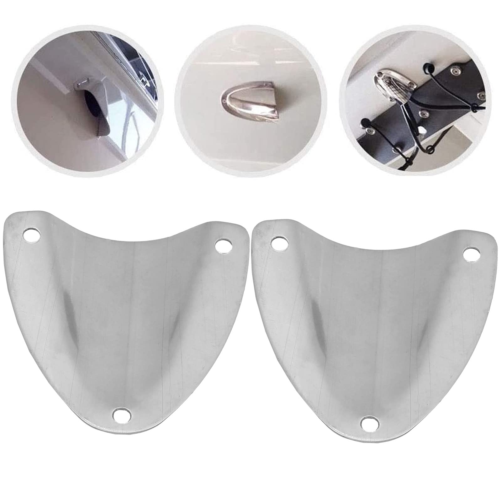 Mrisata Clamshell Vent Cable Vent Cover Clam Shell Wire Cover Clamshell Ventilator Boat Hardware 2pcs Clam Shell Vent Wire Pass Through Cover Cover Polished Steel Accessory for - Image 2