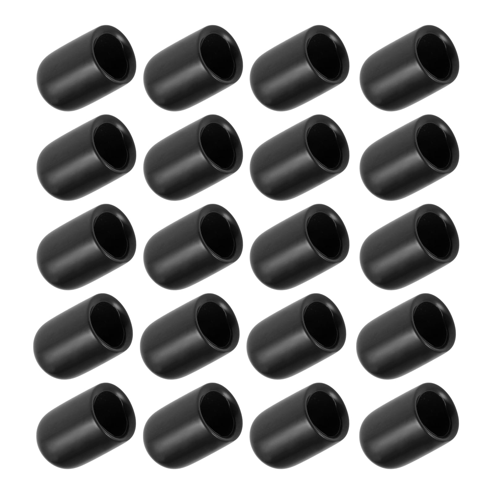 ROWORKX 8mm Rubber End Caps for Metal Rods, Screws, Furniture Tips 20pcs
