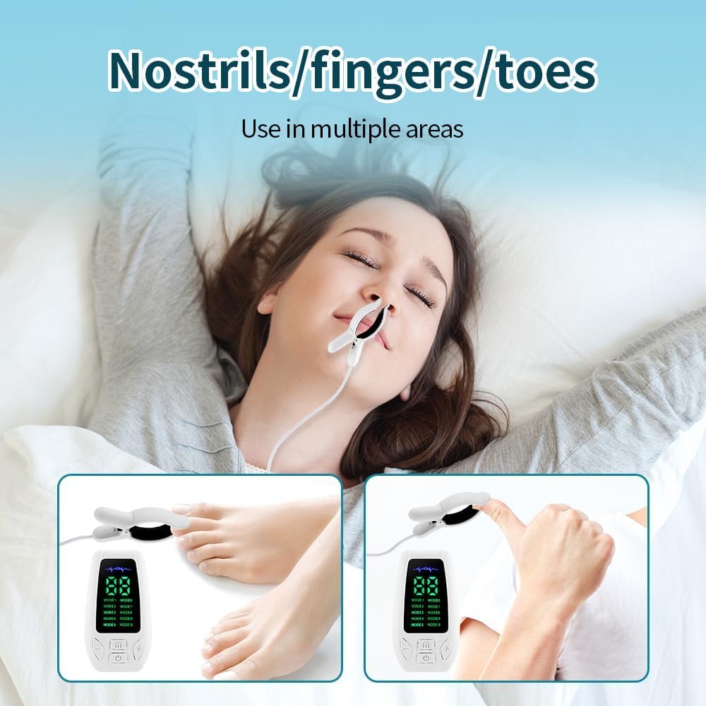 Dispositivo di Aiuto per il Sonno con Clip Auricolari, Tecnologia Microcorrente CES, Ricaricabile via USB, Alivia Ansia e Stanchezza, Promuove Sonno Profondo