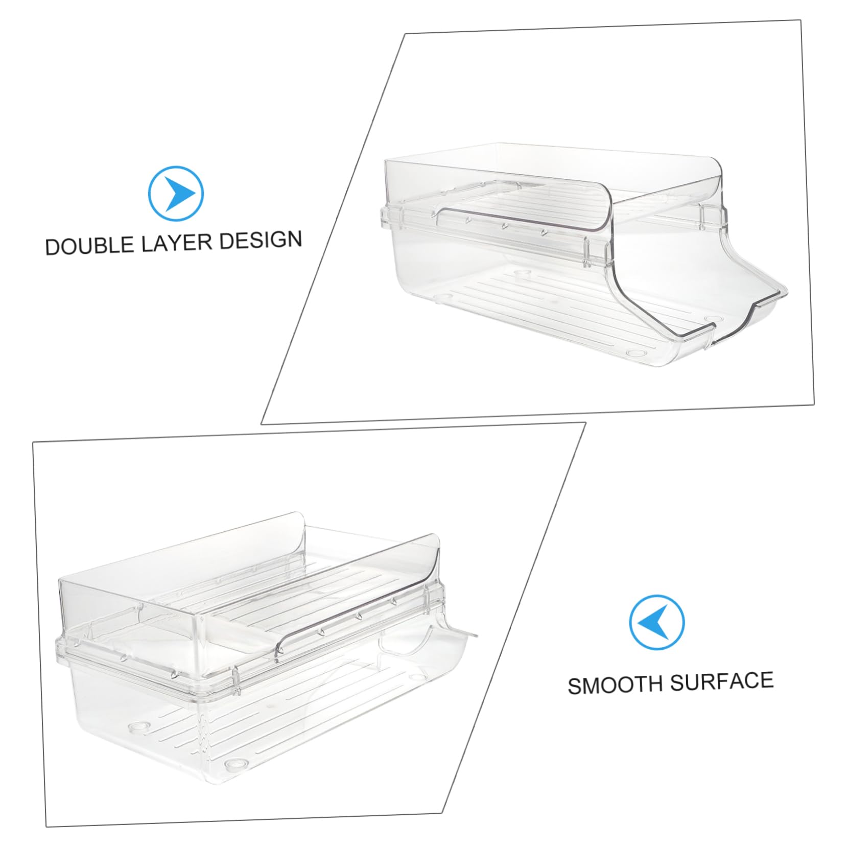 COLLBATH Organizzatore per Lattine da Frigorifero Due Strati Porta Lattine Trasparente per Bevande Risparmio Spazio per Cucina e Dispensa