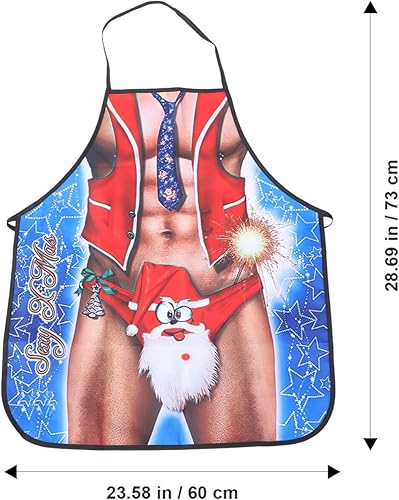 Miniatura 3 de EXCEART Divertidos delantales de Navidad Se-xy para mujer, delantal de cocina, delantal de cocinero, babero para fiesta de Navidad, intercambio de