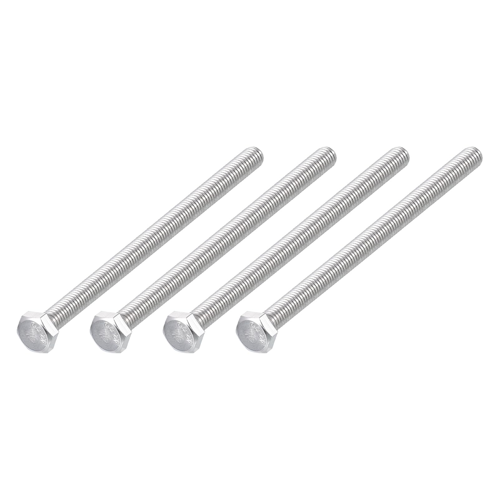 METALLIXITY Hex Bolts (M6-1x140mm) 4Pcs, 304 Stainless Steel Coarse Fully Threaded Hex Head Screw Bolt Machine Screws