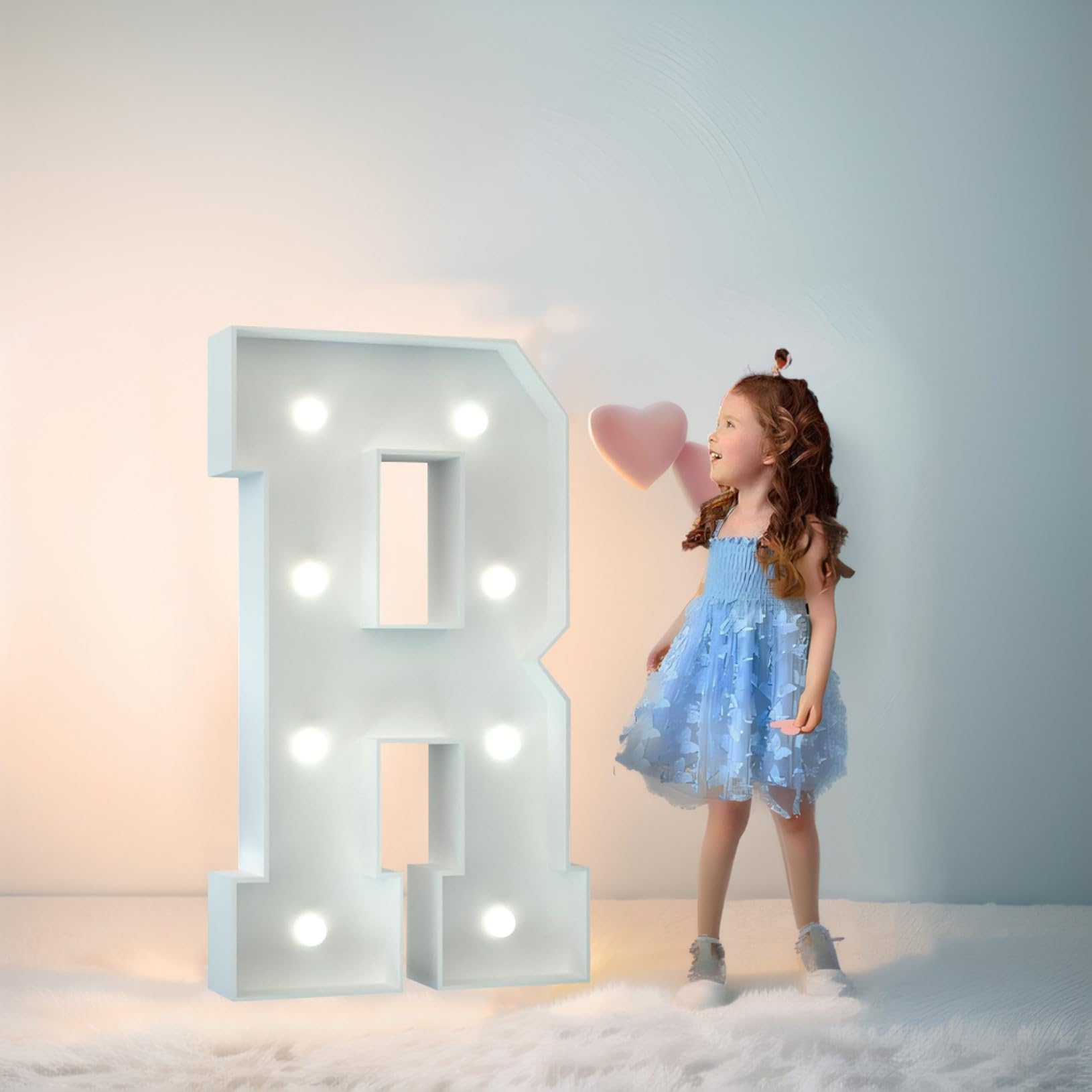 Syibelters Letter R 70Cm-2.3Ft Led Marquee Lights Led Alphabet Lights Remote Control Marquee Decoration Light Up Sign For Wedding Birthday Gifts