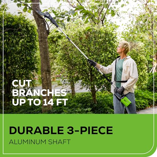 Greenworks 80V 10" Cordless Polesaw (Great For Pruning and Trimming Branches / 75+ Compatible Tools), 2.0Ah Battery and Charger Included