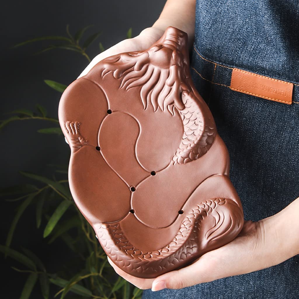Bandeja de té, plato de té, bandeja de té Kongfu, bandeja de té de cerámica, bandeja de té Gongfu chino, caja con almacenamiento de agua para juego de té Kungfu, juego de té vintage chino/japonés (m