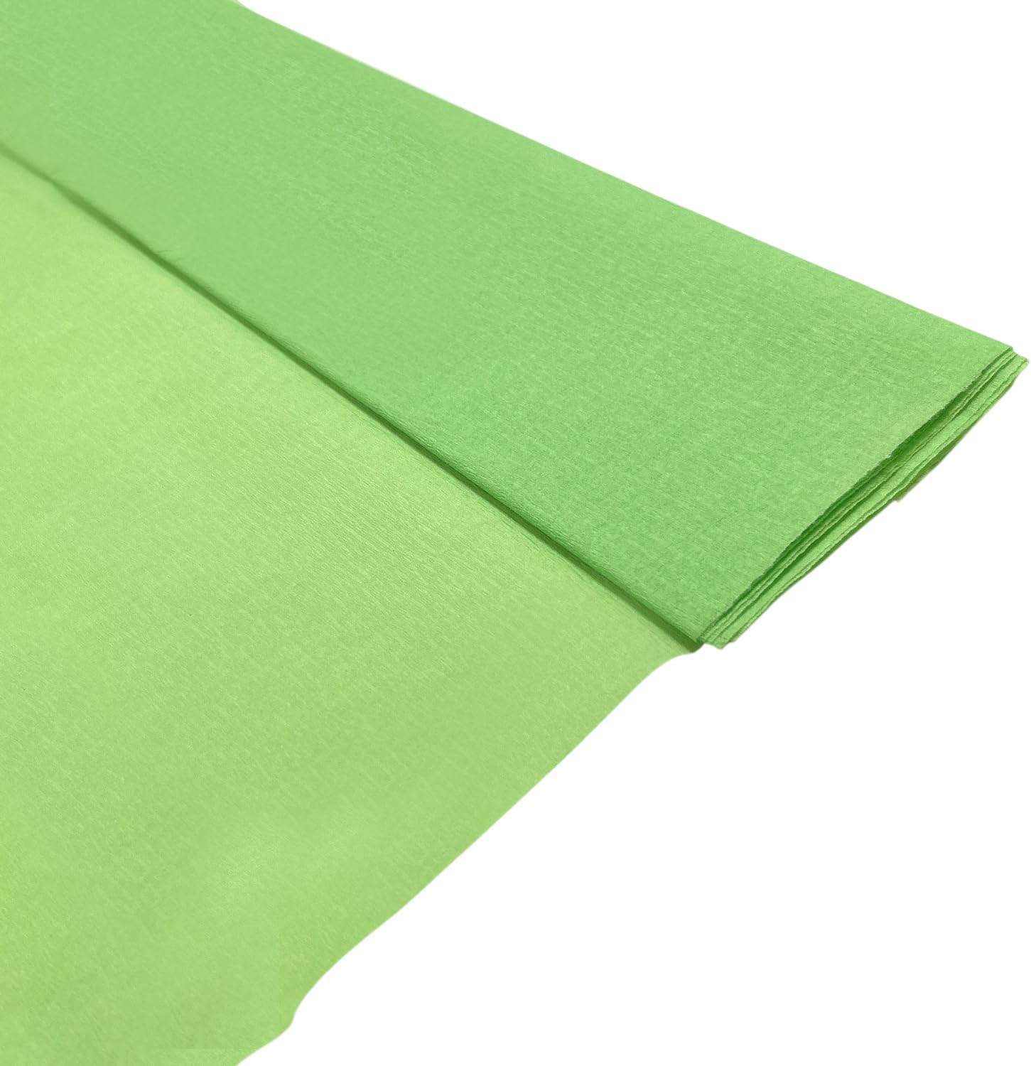 Pack of 10 Light Green Crepe Paper Sheets 50cm x 2m 17GSM 35% Stretch Craft Paper