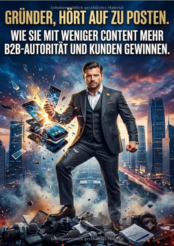 Gründer, hört auf zu posten.: Wie Sie mit weniger Content mehr B2B-Autorität und Kunden gewinnen.