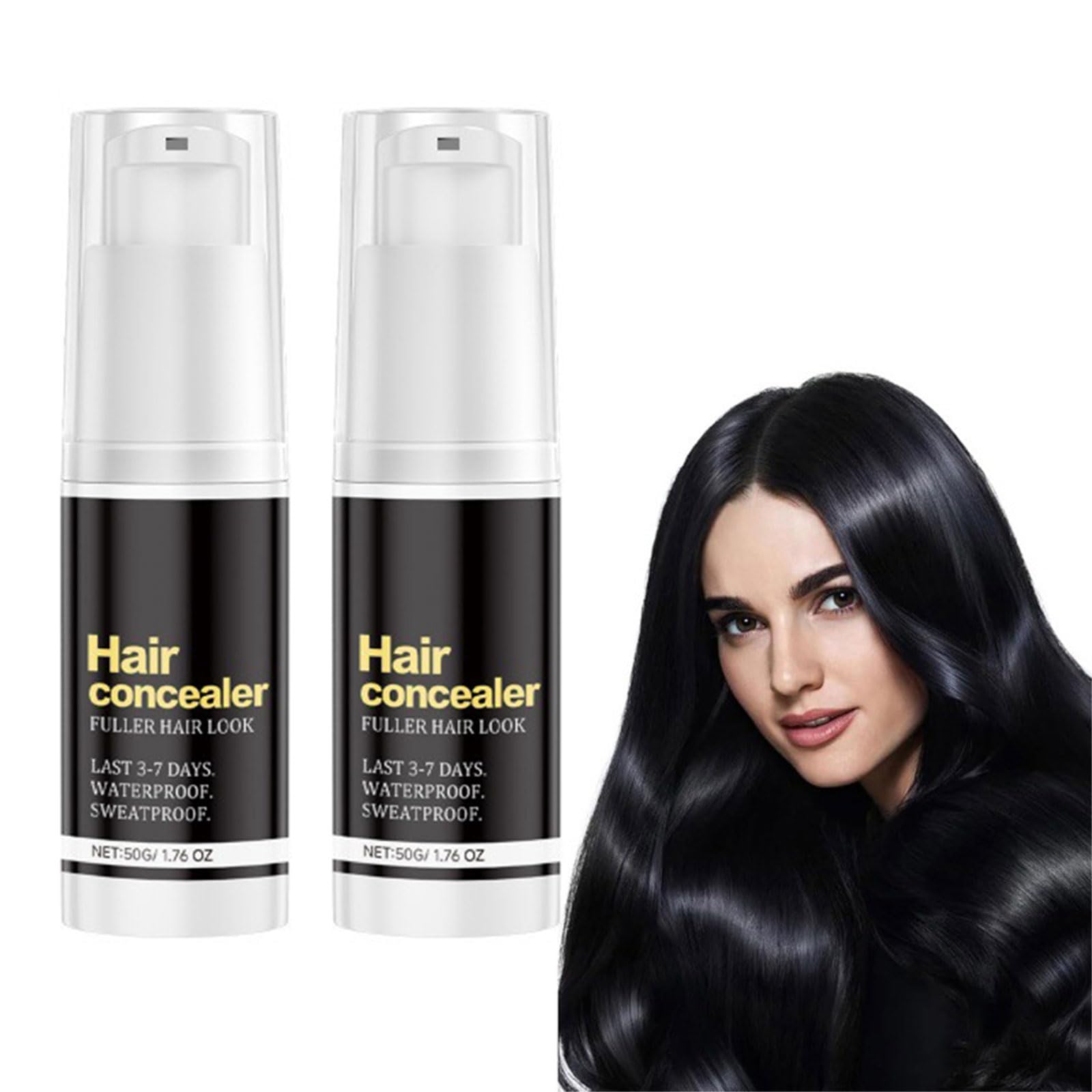 Haarabdeckstift,2 Stück Hair Concealer Creme,Hair Concealer Wasserdicht für Männer,Hairline Root Coverage Fuller Powder,Enhances Hairline Haar Concealer für Dünner Werdendes und Feines Haar