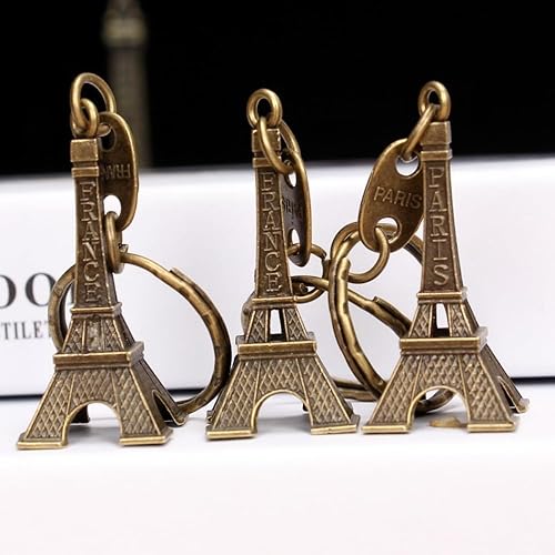 Miniatura 2 de TANGMENGXI Llavero de la Torre Eiffel favorece el llavero encantador del recuerdo de la decoración 3D, llaveros franceses de los recuerdos