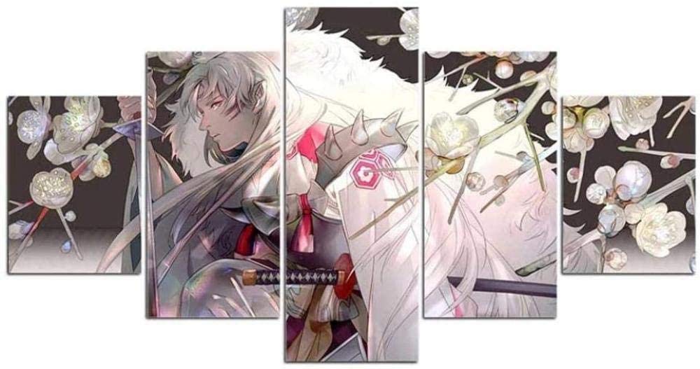 5 Piece Canvas InuYas Painting Anime Home Decoration 5 Panels 150x80cm