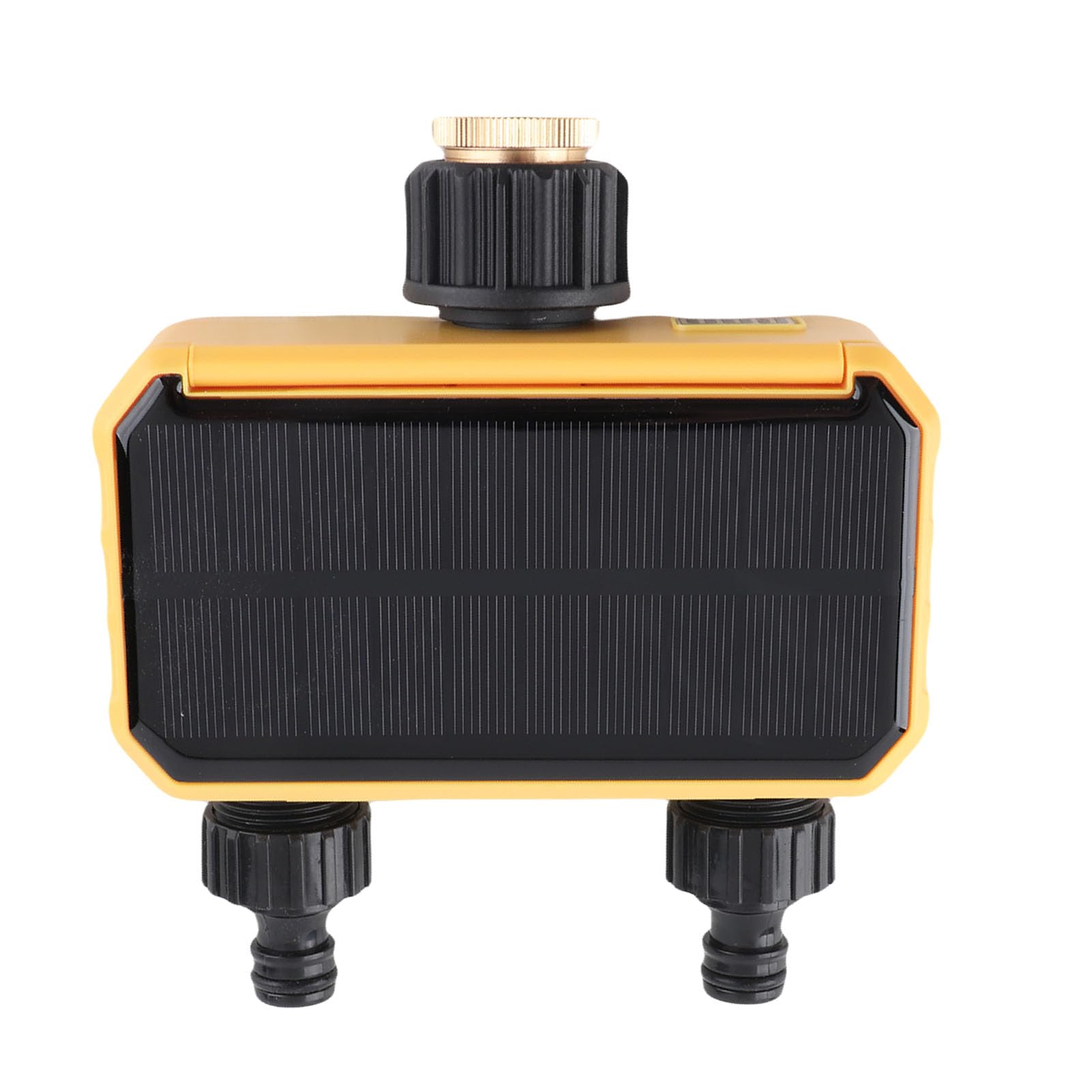 Tonysa Timer di Irrigazione a Energia Solare, Controller di Irrigazione Intelligente con Ritardo della Pioggia, Doppio Prese, Timer di Annaffiatura Automatico per Giardino, Cortile, Balcone, Sistemi