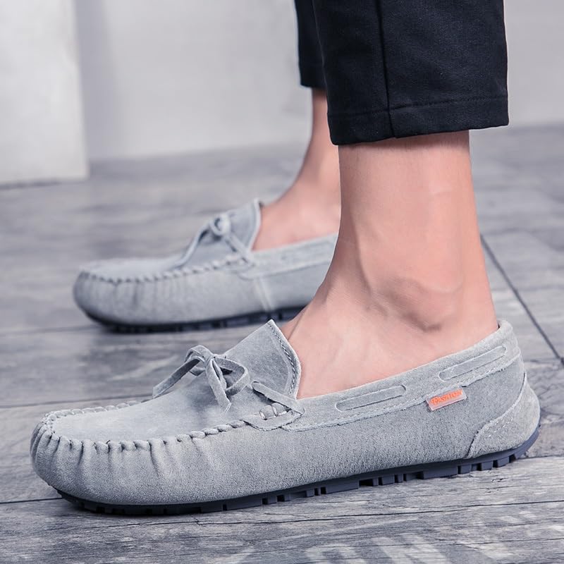 Mens Loafers Solid Color Suede Vamp Moccasins Boat Shoes Flexible Slip Resistant Anti-Slip Casual Wedding Slip-on3