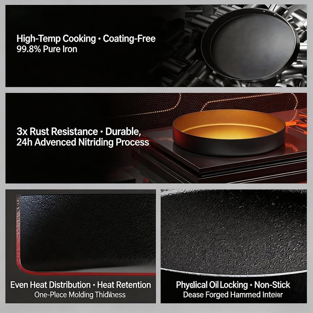 Nonstick Saute Pan with Glass Lid, Compatible For Uncoated Flat Bottomed Frying Pan For Home Use, Non Stick Steak Pot, Kitchen Stove
