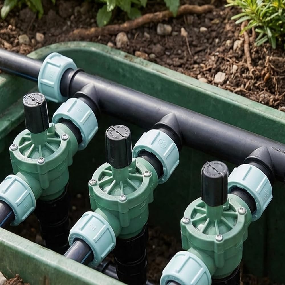 Suinga Te Collecteur d'arrosage 1" pour 3 ou 4 électrovannes de Jardin | Clarinete d'irrigation 3 Sorties M-F-F-F 1'' | Collecteur d'irrigation