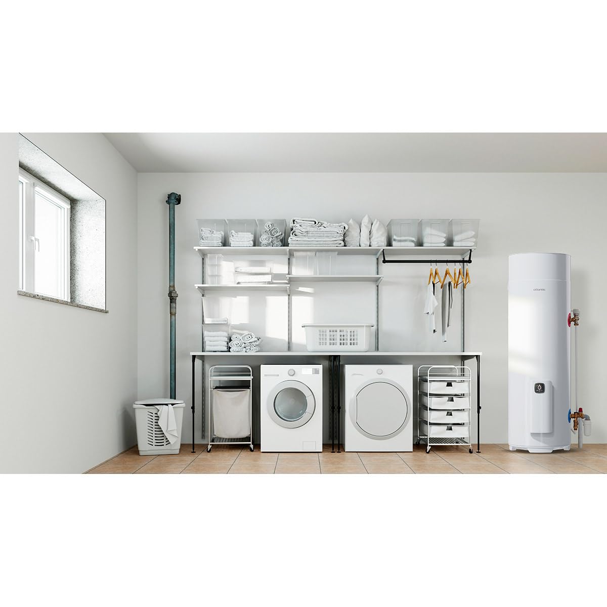 ATLANTIC Chauffe-eau thermodynamique Égéo vertical sur socle 250L