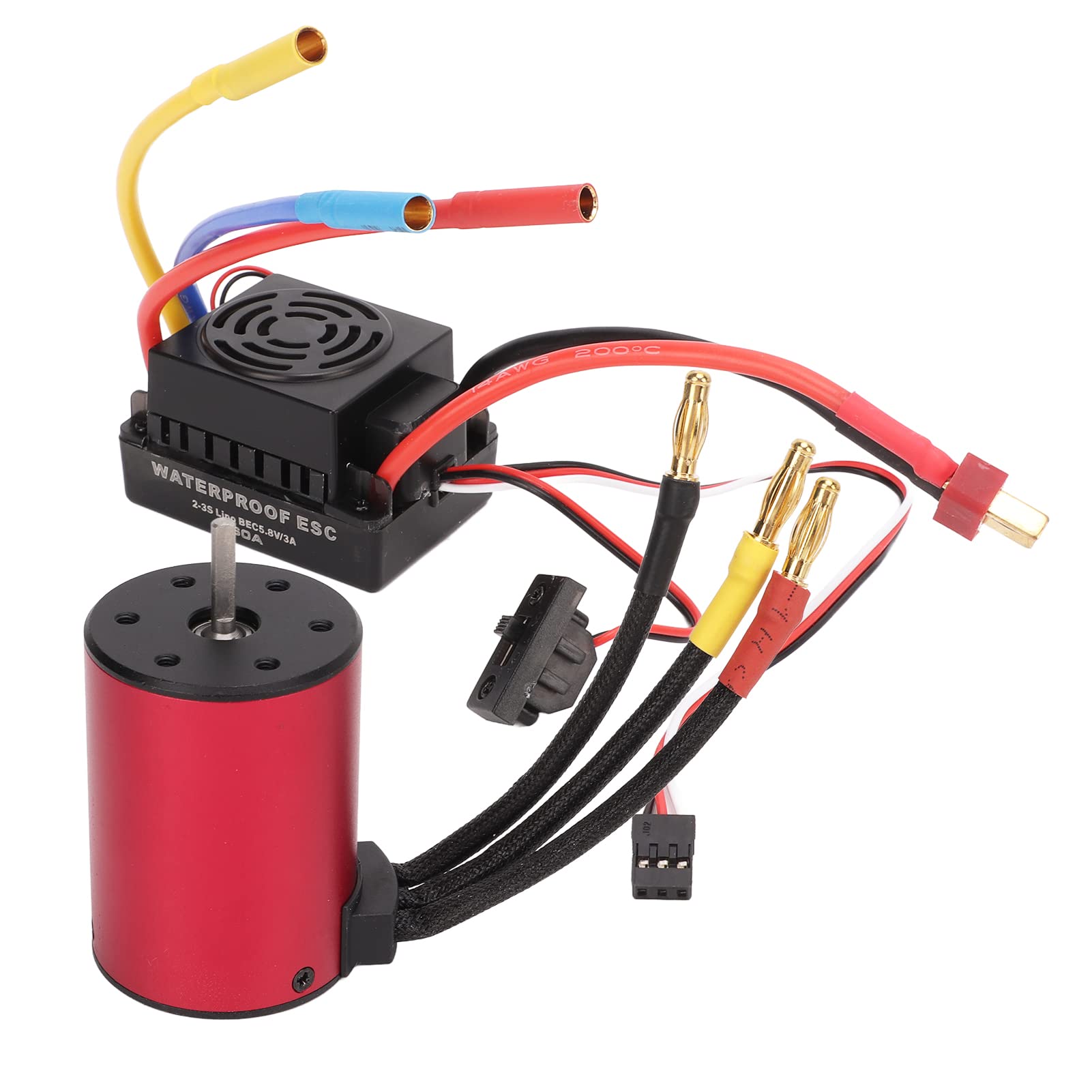 Yctze Bezszczotkowy Silnik S3650 3900KV i 60A ESC do Samochodów /10 RC - Części do Modernizacji o Wysokiej Wydajności z Wieloma Funkcjami