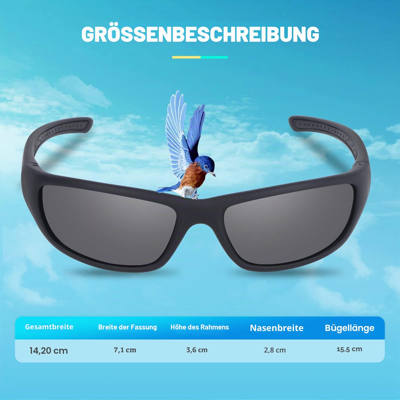 Duduma Sonnenbrille Herren Polarisiert Sportbrille Fahrrad Brillen für Herren Damen Angeln Sport mit UV400 Schutz Tr8116