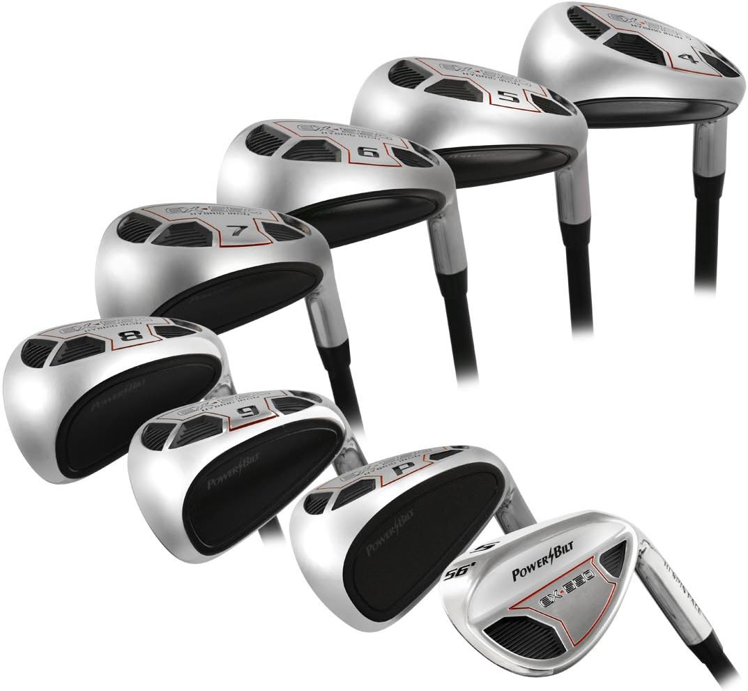 PING Powerbilt Golf EX-550 Hybrid Iron Set, Men's Right Handed 4-SW (8 Clubs), Senior Flex Graphite