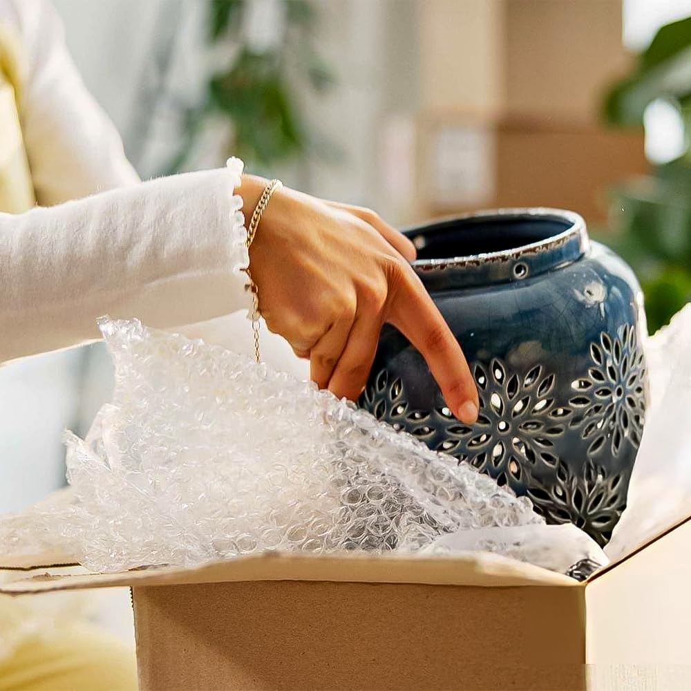 Meown Bubble Wrap Roll 1000mm X 75M U2013 Heavy Duty Recyclable Packaging Roll For Moving, Packing & Shipping U2013 Tear-Resistant Lightweight Cushioning For Fragile Items U2013 Next Day Delivery Available