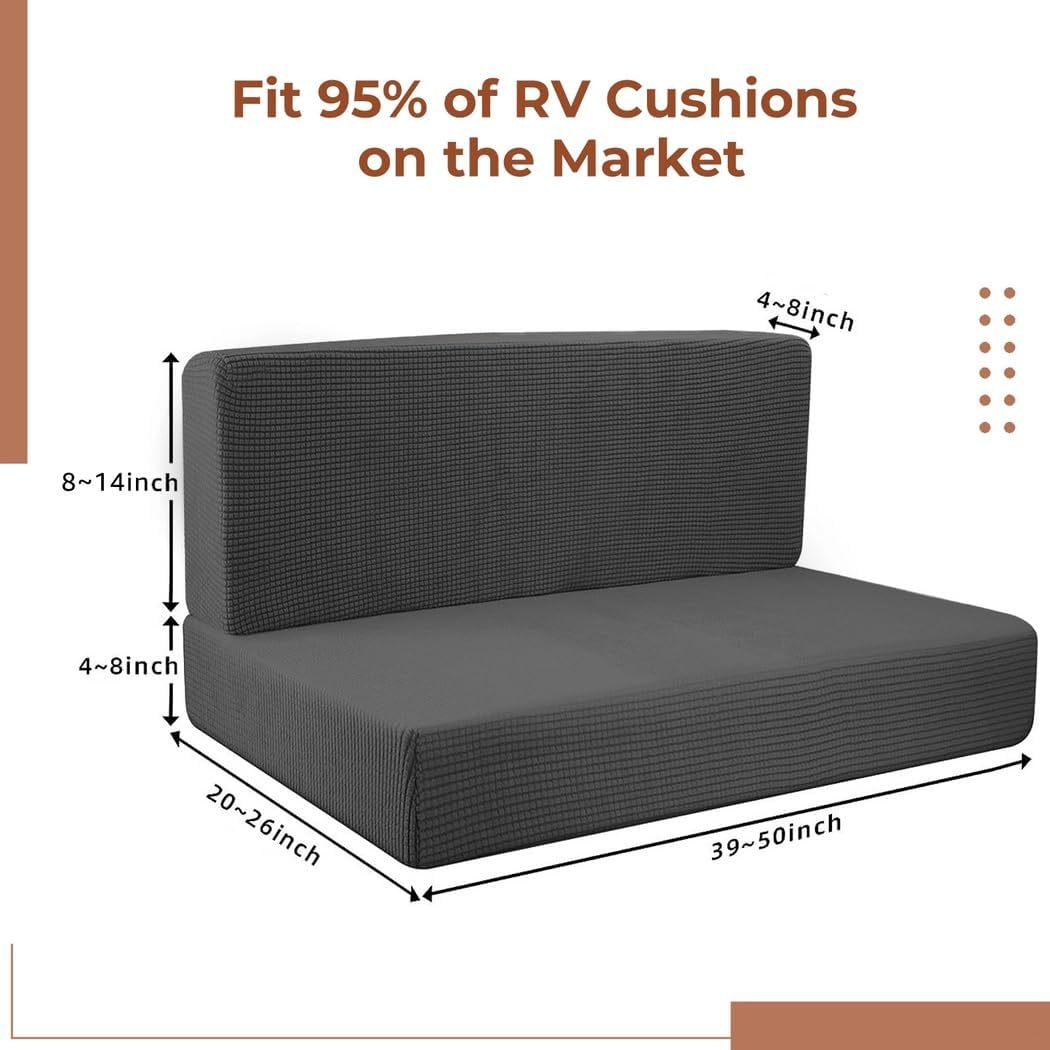 Elastic Rv Dinette Cushion Covers, Machine Washable And Universal Fit, Stretchy Loveseat Sofa Protectors, Rv Bench And Backrest Cushion Covers