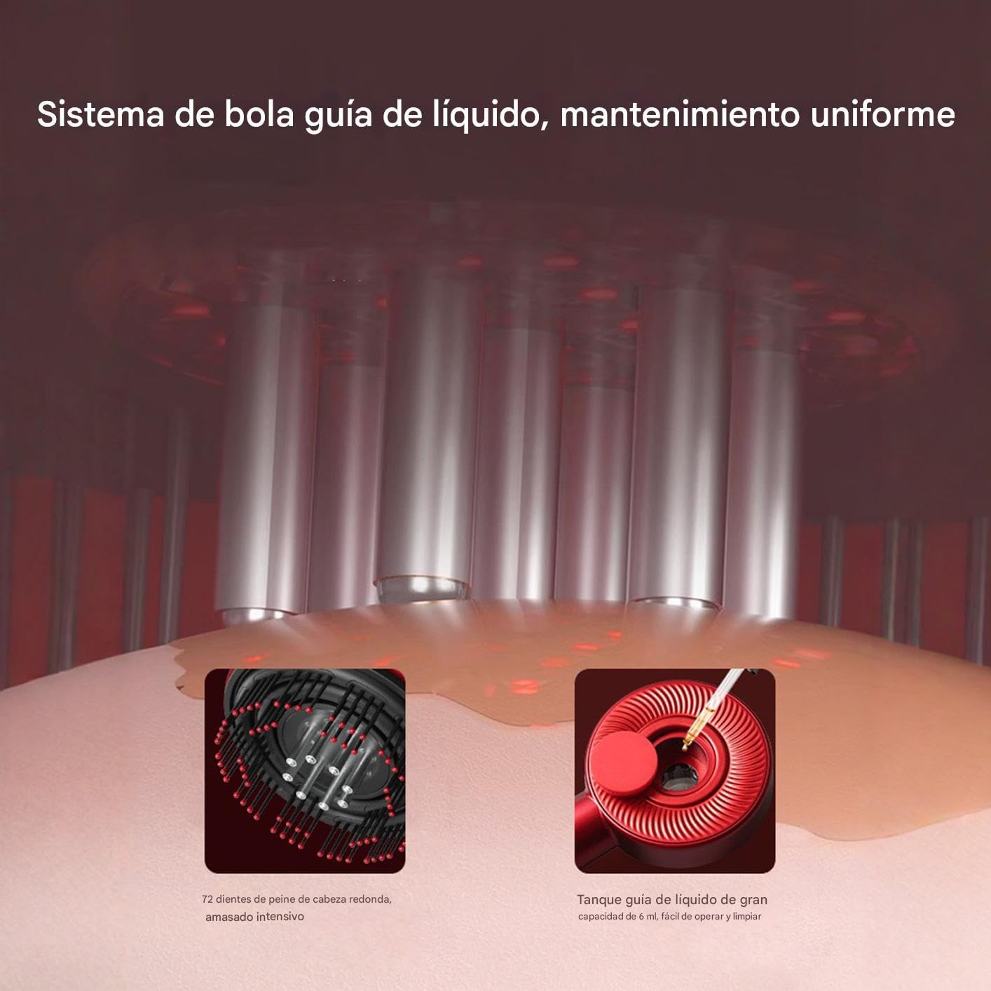 Massaggiatore per cuoio capelluto con luce rossa 2 in 1 Pettine