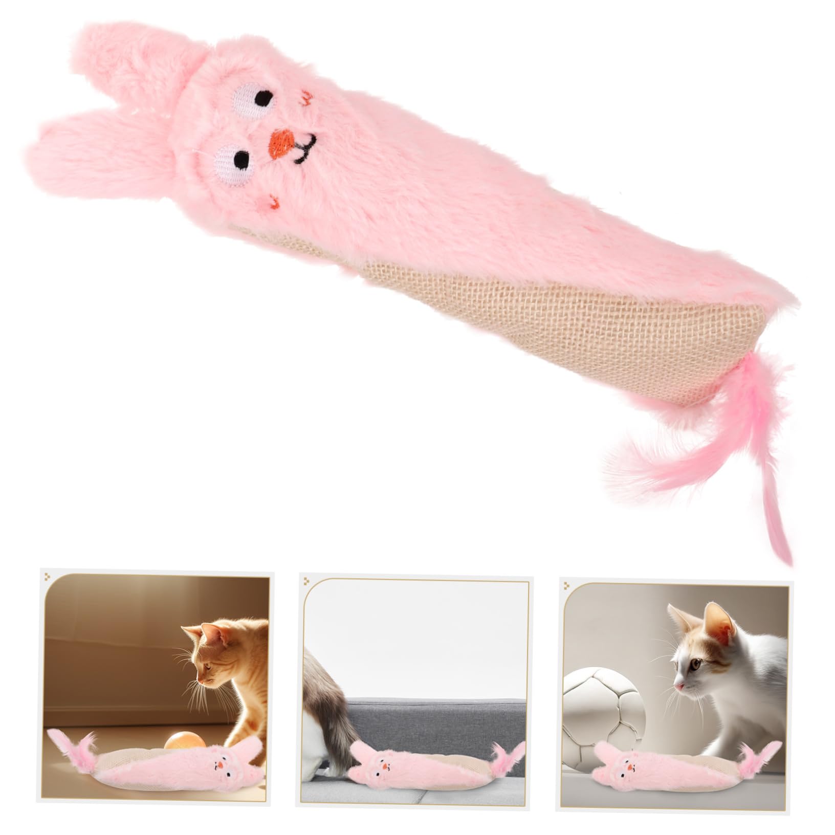 BESPORTBLE Jouet à Herbe à Chat pour Chat Peluche Forme De Dessin Animé Remplie Papier Froissé Jouet à Mâcher Interactif Intérieur