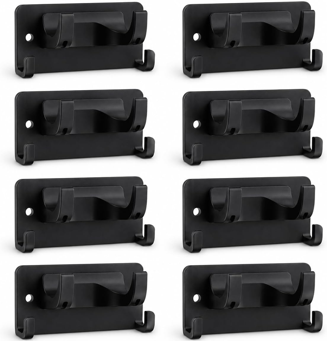 Garden & Garage Tool Organizer, 8 Pack Wall Mounted Utility Hooks for Hand Tools, ABS Small Tool Holder for Hammer, Pruning Shears, Trowel, Scissors, Gloves and Garden Shed Storaged - Black