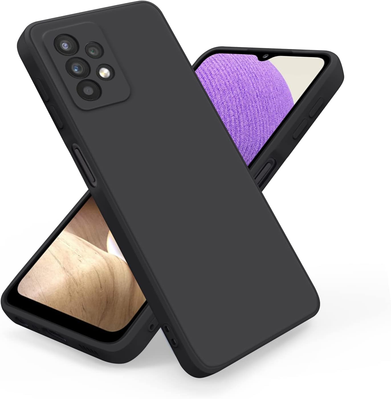 Zubitech Case for Samsung Galaxy A32 4G: Soft Silicone Slim Fit Back Cover, Matte Finish, Shockproof, Black