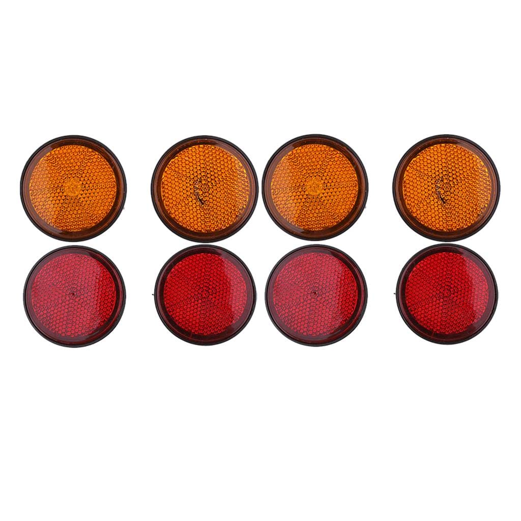 Plauauyt 2" Round Orange Reflectors (2 Pack) - Universal For Motorcycle, ATV, Dirt Bike, Bicycle