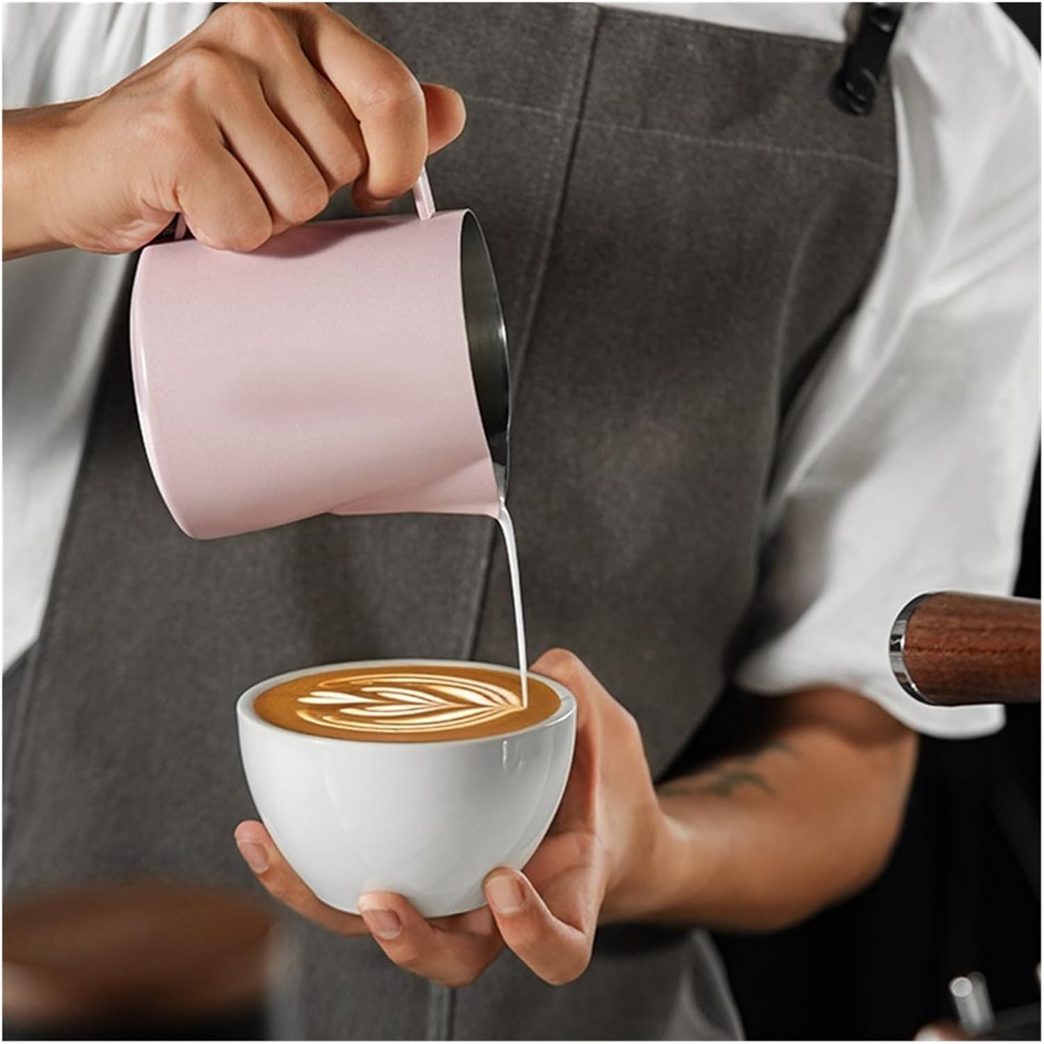 Coffee Milk Frothing Jug Latte Art Cup Stainless Steel Frother Pitcher Steamer Espresso Accessories(500ml Glossy)