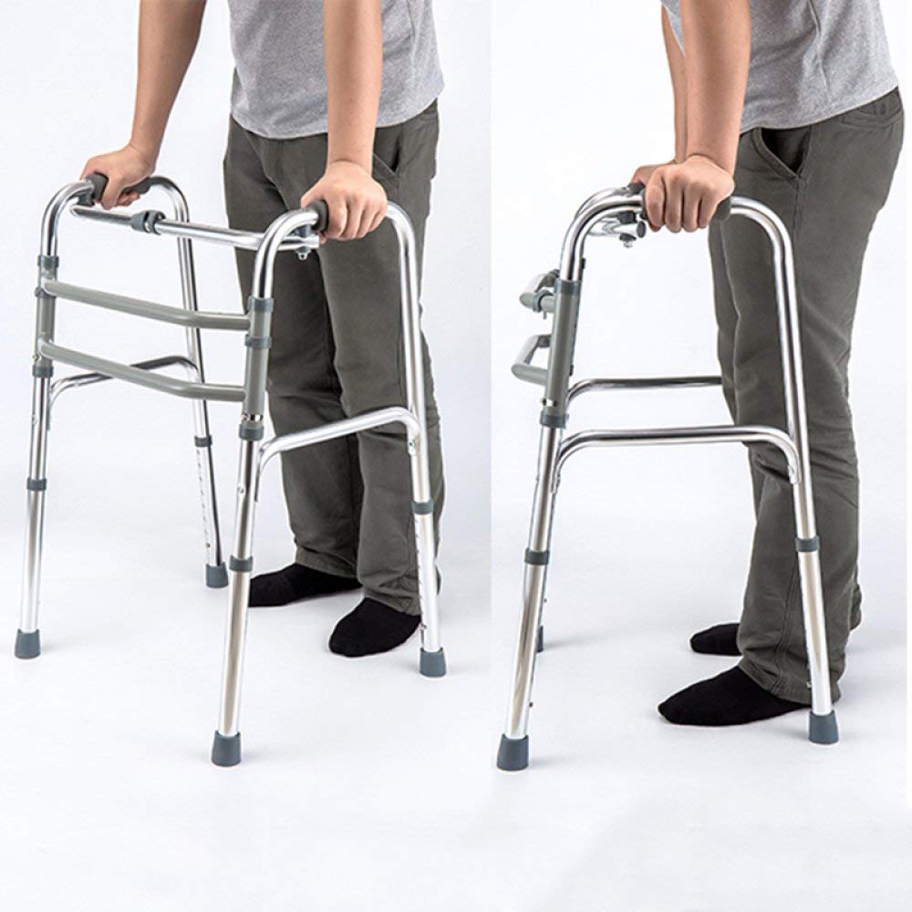 Andador para Personas Mayores, Regulable En Altura Sin Ruedas, Andador Plegable Y Ligero De Aluminio para Ancianos Y Adultos