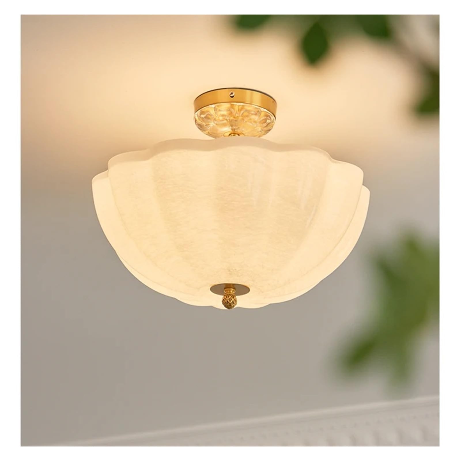 ASerZenith French Medieval Copper Cream Glass Ceiling Lights Led G9 Gold Lustre Luxury Modern Light Fixtures Study Bedroom Foyer Corridor