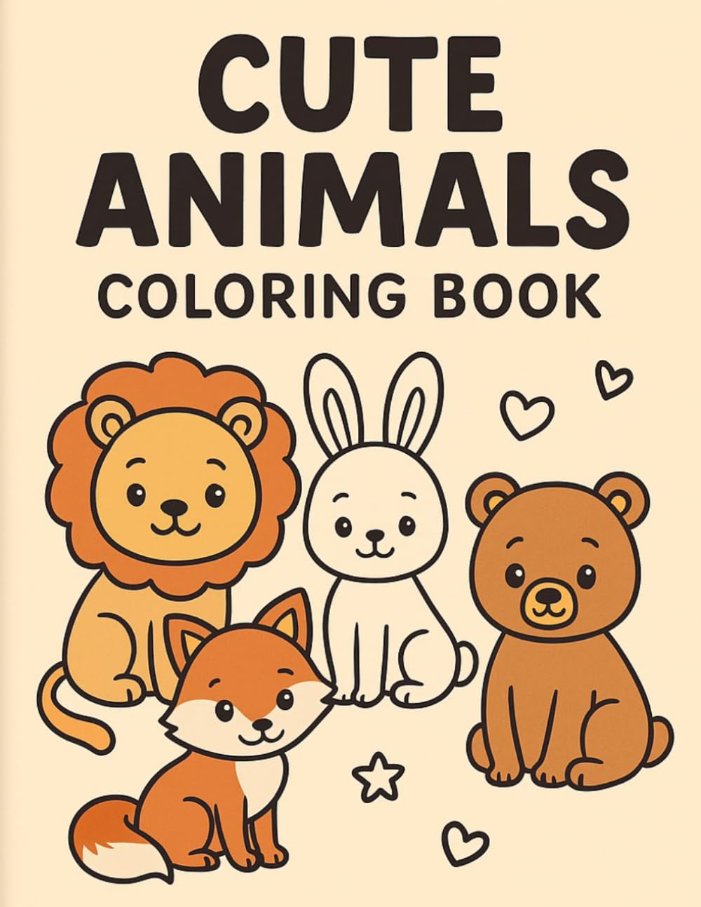 Cute Animal Coloring Book for Kids Ages 4–8: Fun and Easy Coloring Pages with Cute Animals for Learning & Creativity