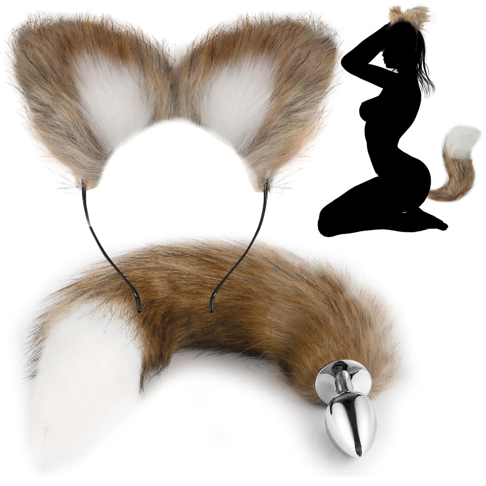 anal plug katze Beliebte Sexspielzeuge: Fox Tail Anal Plug mit Katzohren für Erwachsene main image 1