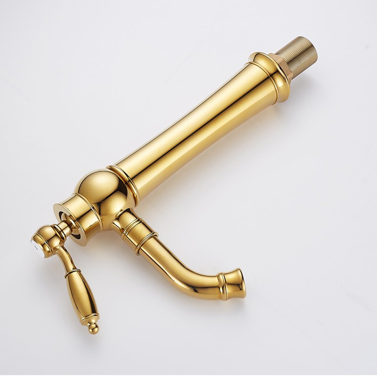 Grifo de Lavabo Vintage Monomando para baño, Giratorio, 1 Orificio, Agua Caliente y fría, Cromado