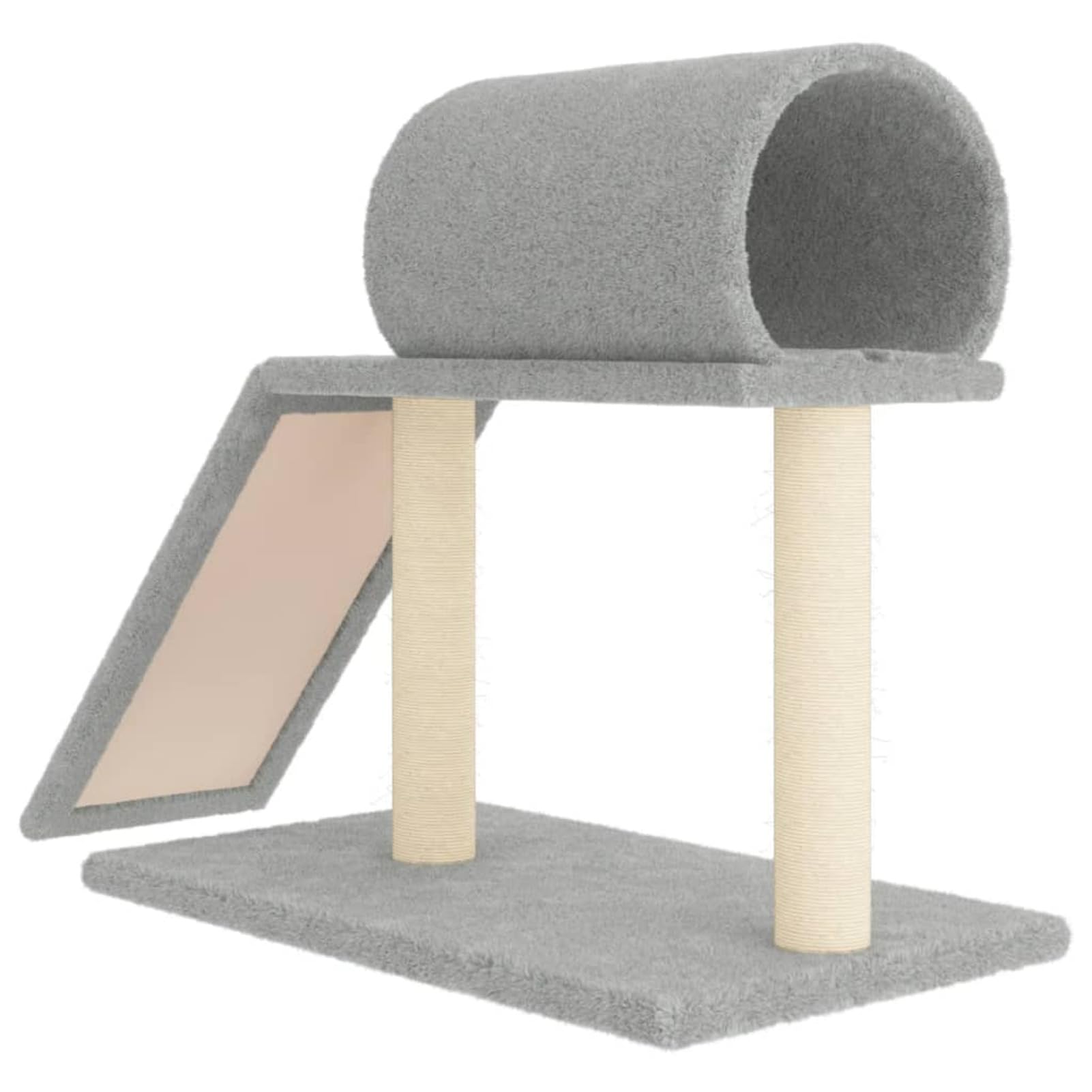 Rascador para gatos con túnel y Escalera Gris Claro 55,5 cm, JUDYY Rascador Gato, Arbol Rascador para Gatos, Gatos Accesorios, Torre Gatos, Arranhador para Gatos, Casa para Gatos