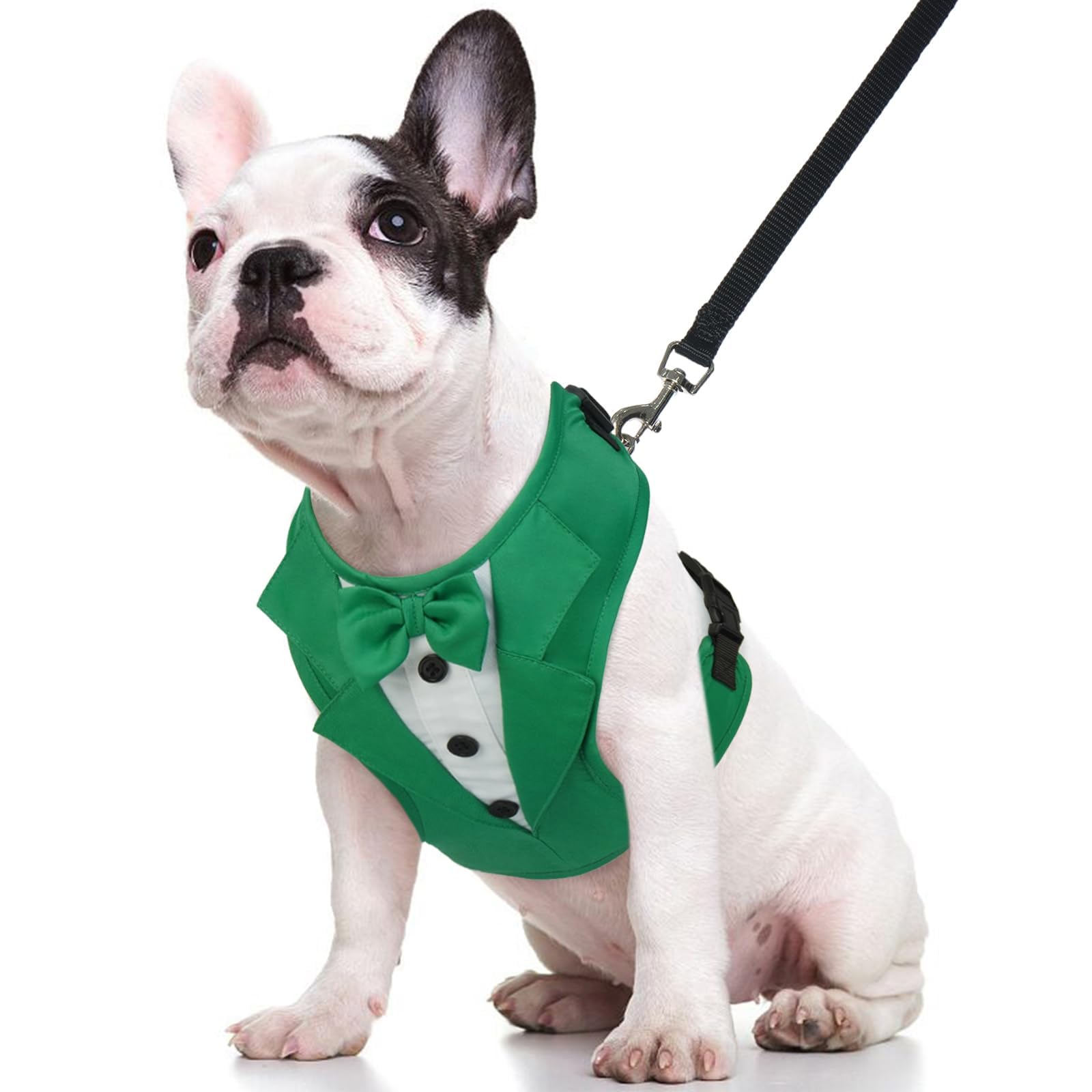 Kuoser Day Dog Tuxedo Harness, Adjustable Dog Harness No Pull for Small Medium Dogs, Dog Wedding Suit with Bow Tie Party C...