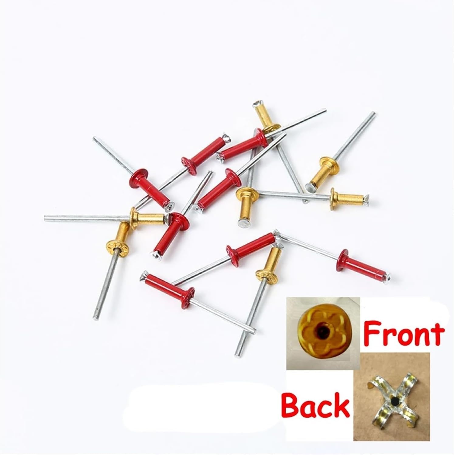 Blind Pop Rivets, Aluminum Pop Blind Open End Rivets Multicolor M3.2 M4 M5 600 pcs(M5x20mm(50pcs),Gold)