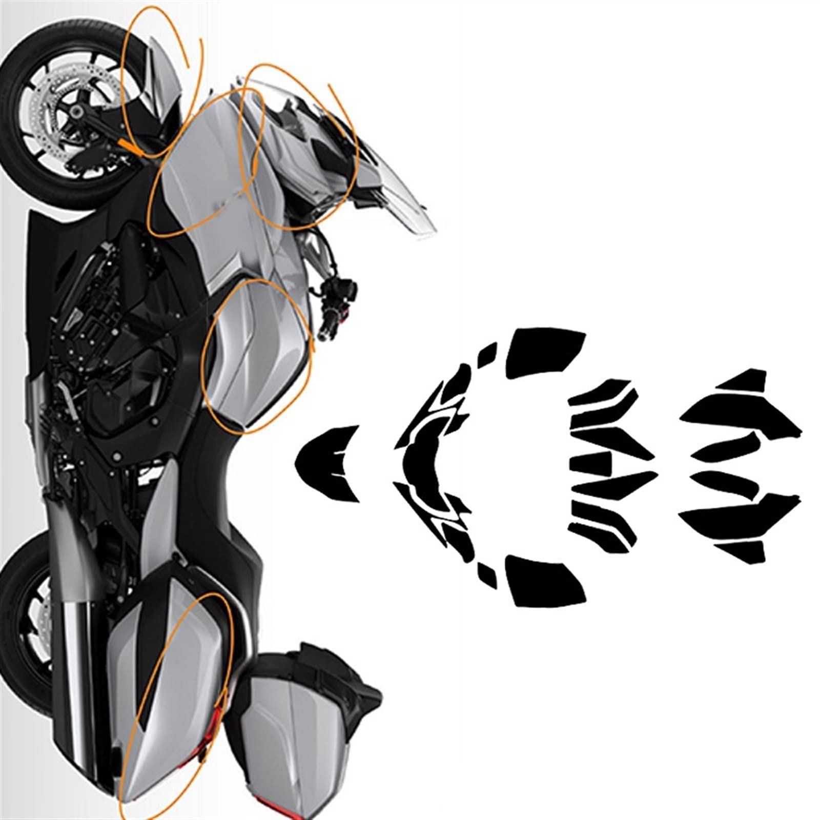 Autocollant anti-rayures réservoir moto K1600 protection totale