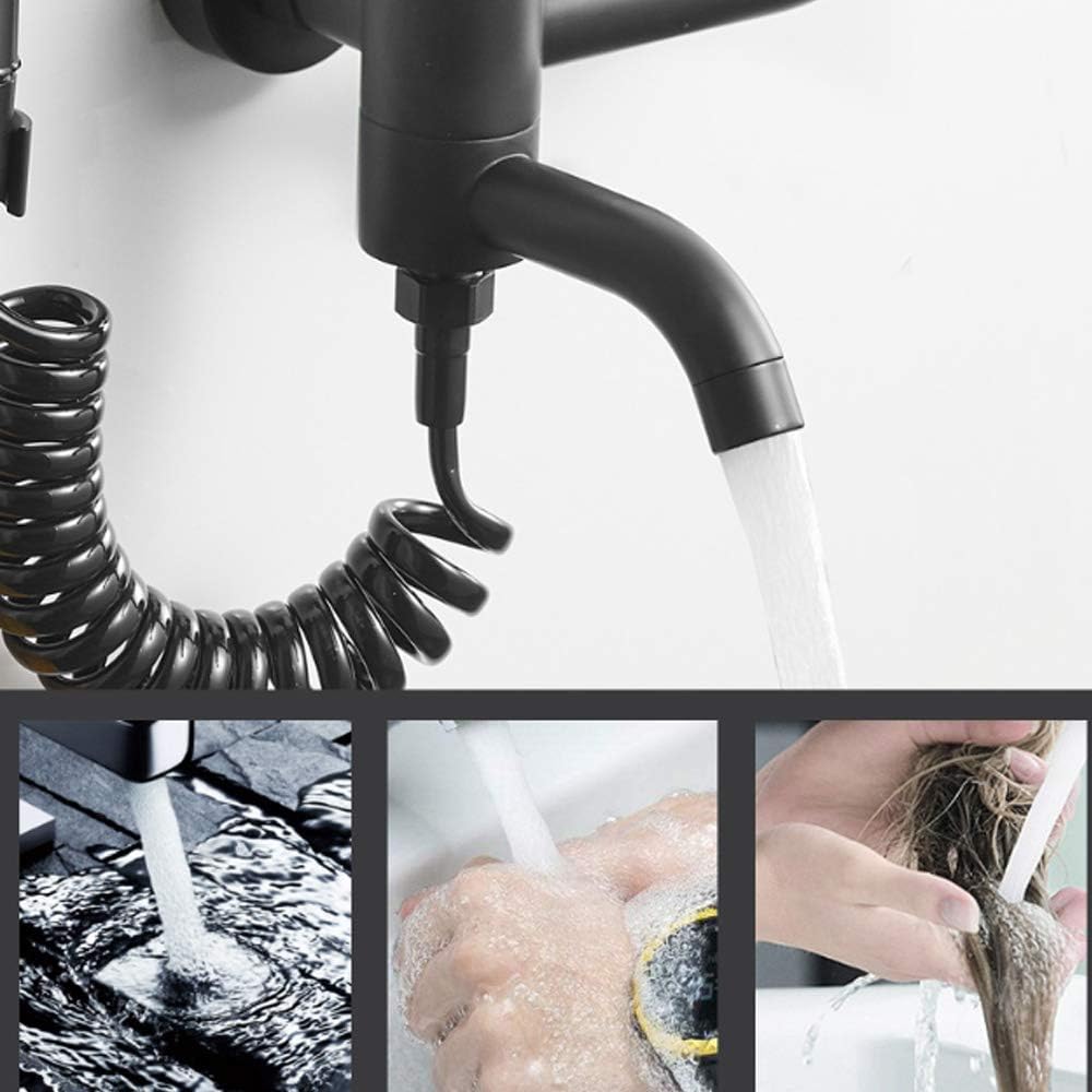 Black Bidet Sprayer for Toilet Brass Cloth Diaper Washer Set Wall Mounted Single Handle Hand Held Bidet Spray Kit with Hot and Cold Water, Anti Leaking Hose for Mop Pool