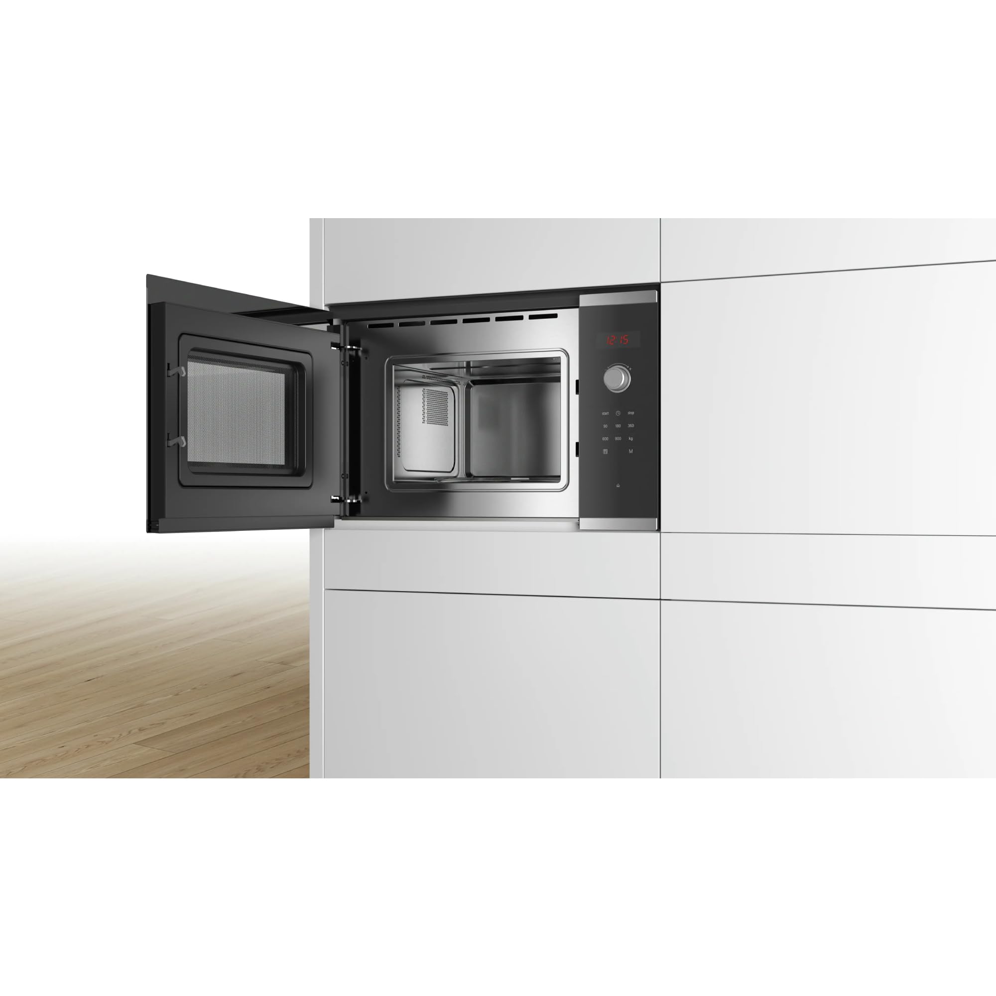 Bosch BFL523MS0, Série 4, Micro-ondes encastrable, 38. 2 x 59.4 x 31.7 cm, 20 litres, Inox