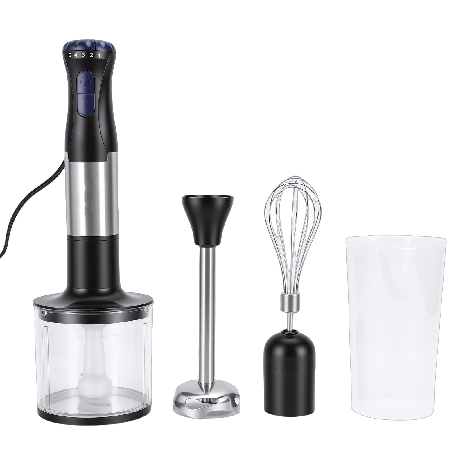 Frullatore a Immersione Professionale 500 W in Acciaio Inossidabile 4 in con 20 Velocit e Funzione Boost per Frullati Zuppe Alimenti per Bambini Spina Europea 220V