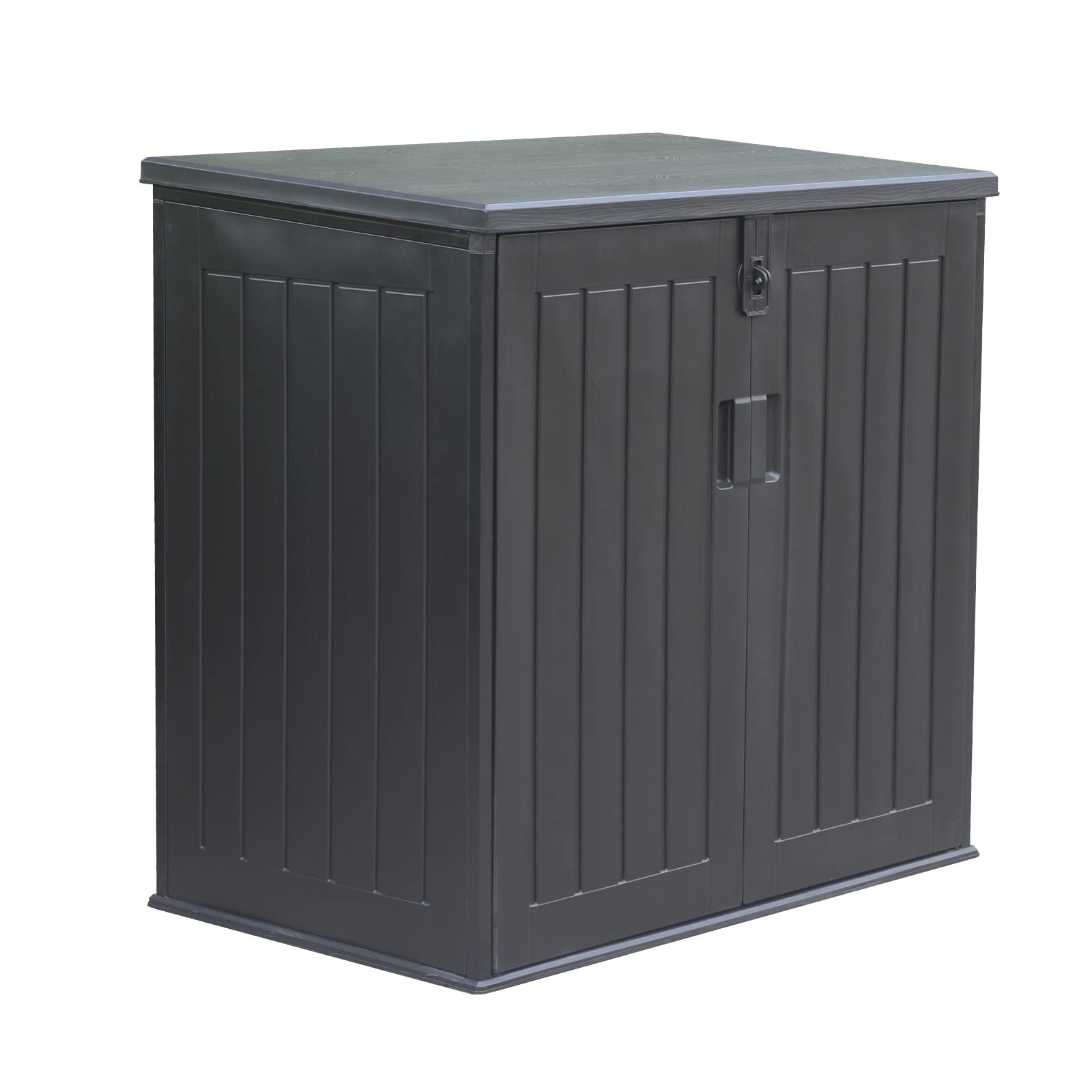 Gardiun Arcón Exterior para Jardín Soften 775 litros 116x71x109/112,5 cm Baúl de Resina con Amortiguador, Suelo y Puertas