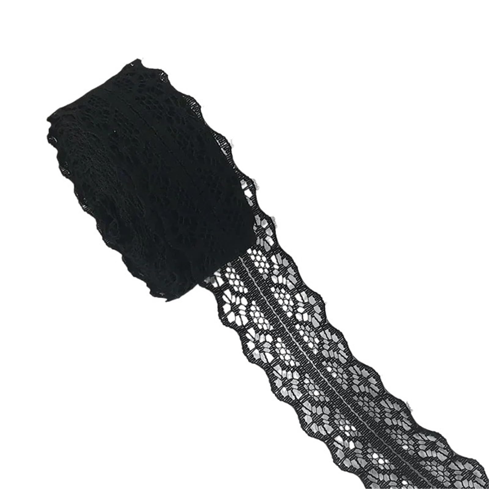 Cinta De Encaje Cinta de tela de encaje negro, material de embalaje for decoración de bricolaje, accesorios de encaje for vestidos y prendas. Para Coser Manualidades(3cm Black)