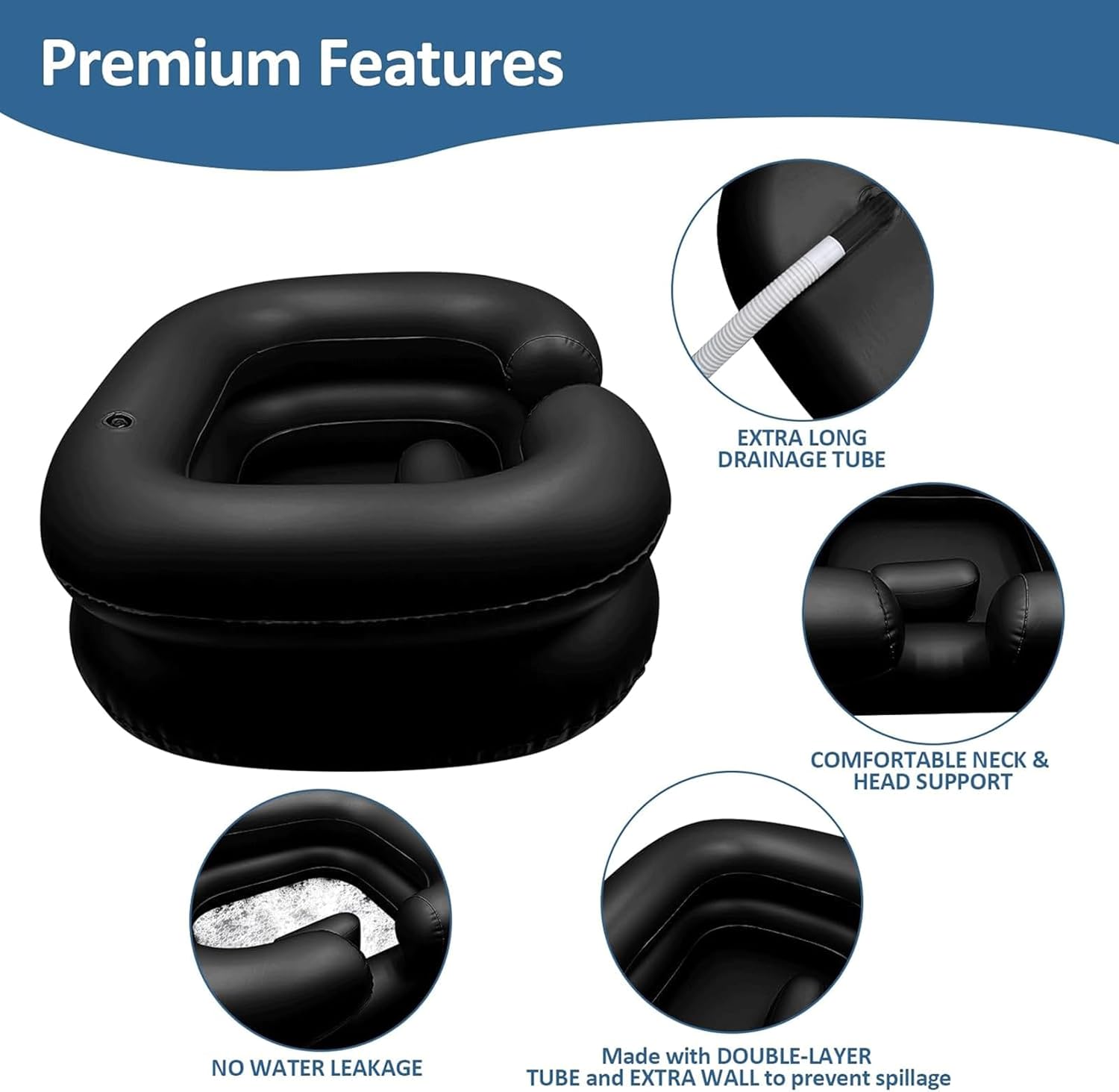 Hair Wash Tub Inflatable Shampoo Basin Hair Wash Tub Portable Shampoo Bowl Hair Washing Inflatable Sink for Pregnant Woman Hair Wash Tray