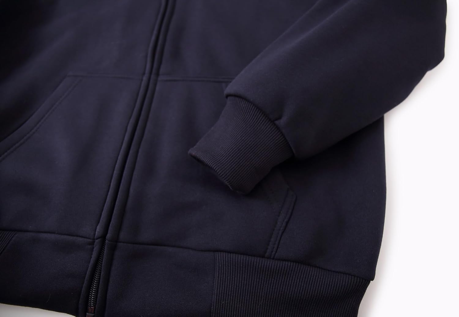 Facitisu Heavyweight Sherpa Lined Fleece Hoodie Sweatshirts for Men Winter Zip Plus Size Jacket - Image 2